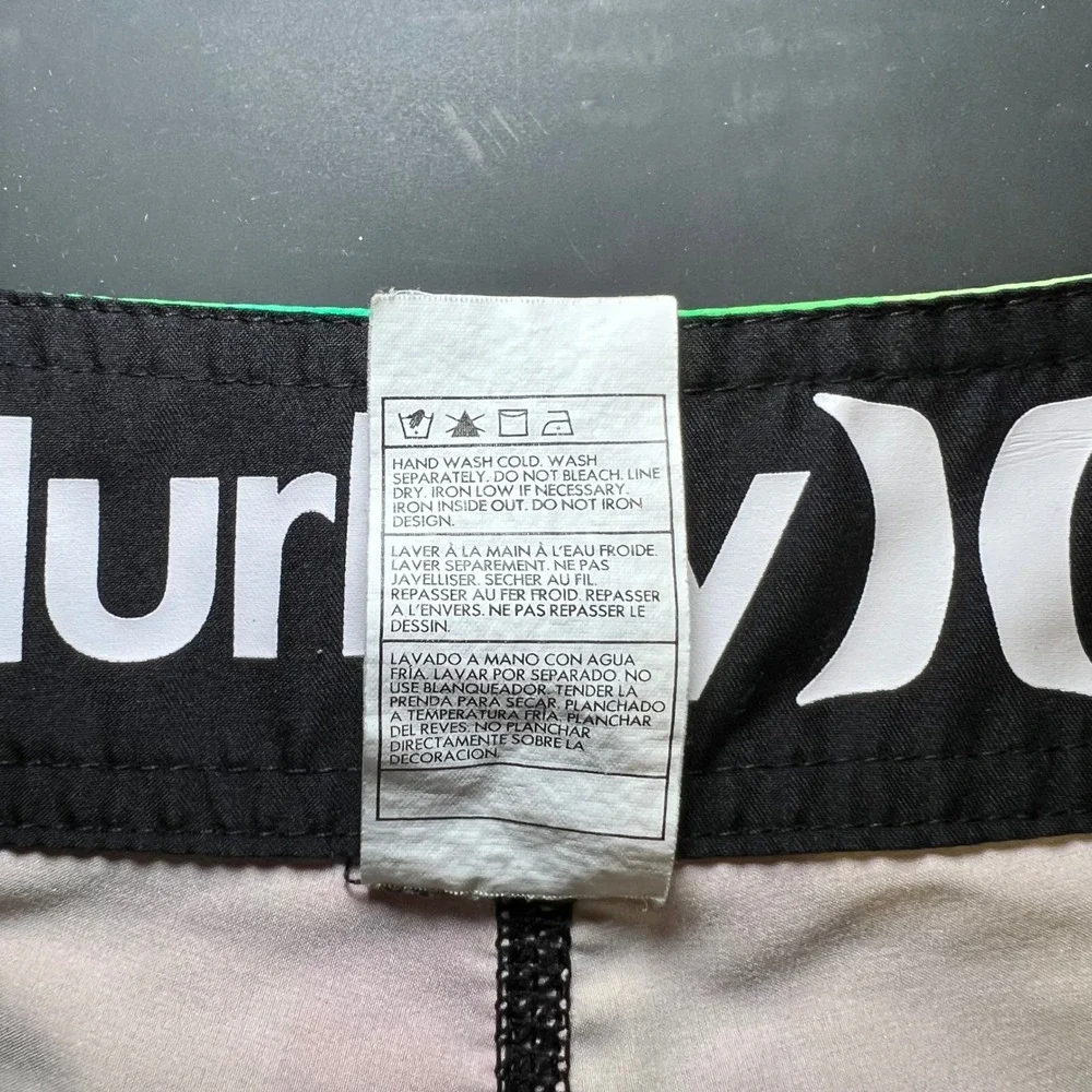 Hurley Phantom Board Shorts Men Multi Colorblock 90s/Y2K Surfer Skater Trunks 32